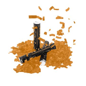 Orange konfettirör 40 cm PartyVikings - Metallisk Rektangulär