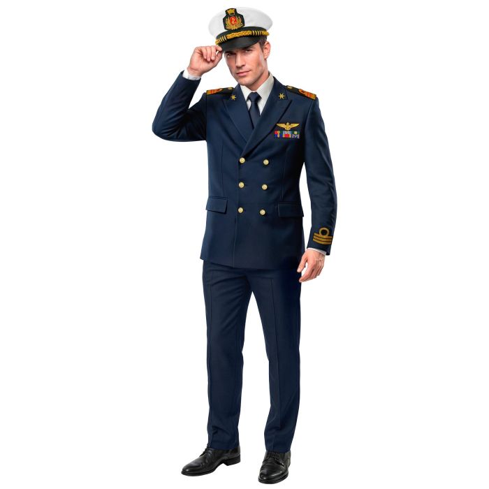 Kaptenkostym för herrar i blå