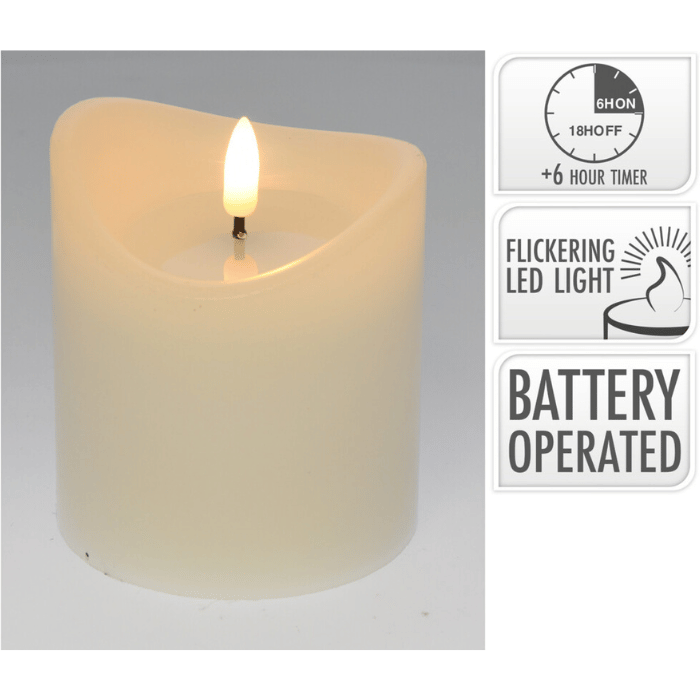 LED blockljus vit - 9x9x10 cm