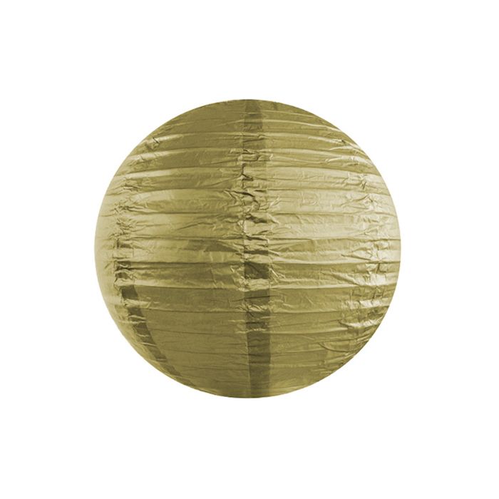 Guld papperslanterna - 25 cm 