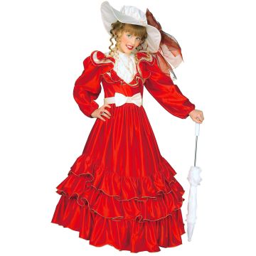 Victorianskt tjejkostym med hatt
