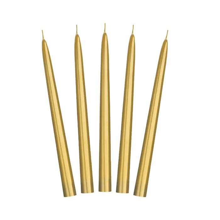 Stage ljus Metallic Guld Stearinljus 10x - 24 cm