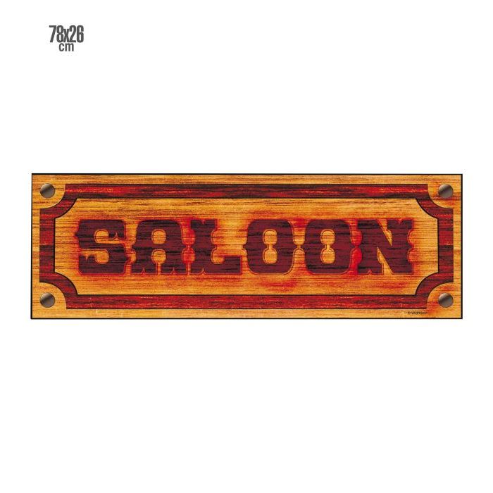 Western saloon pappersskylt - 78x26 cm