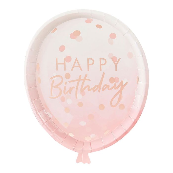 Rose Gold Ballon formade Tallrikar 8x