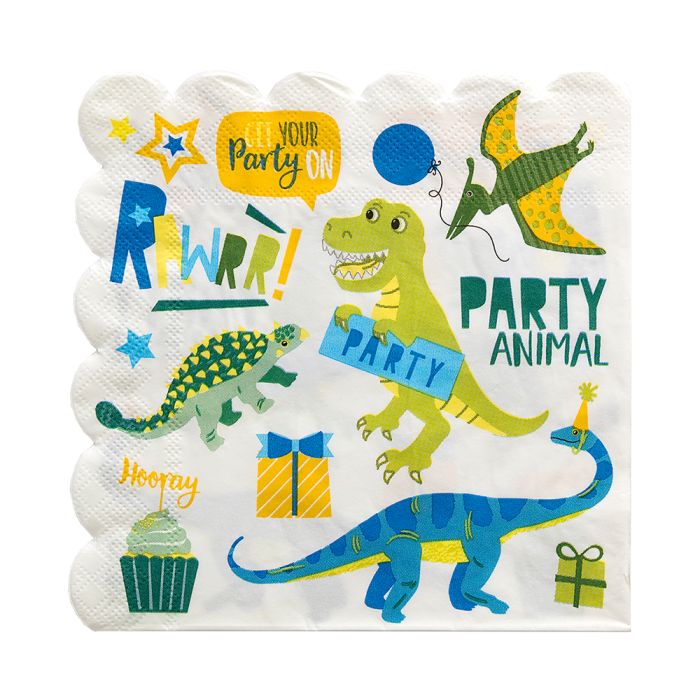 Servetter med dinosaurie motiv 16x