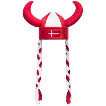 Röd och vit danmark vikingahatt