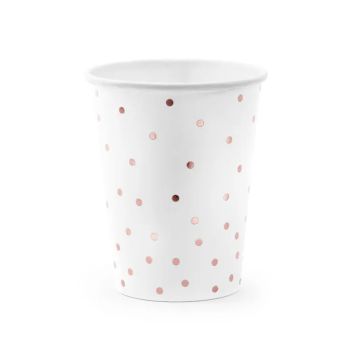 Pappersmuggar med Polka Prickar 6x - 260 ml