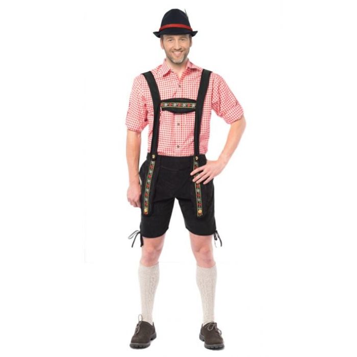 Tyroler lederhosen byxor Johann kort svart