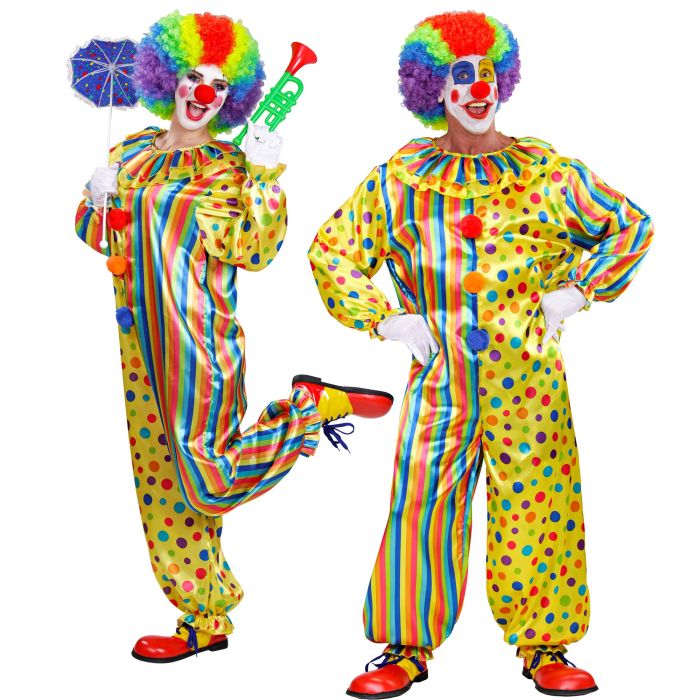 Clownkostym för vuxna i flera färger
