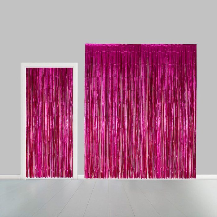 Rosa Glittrande Förhang - 100 x 240 cm