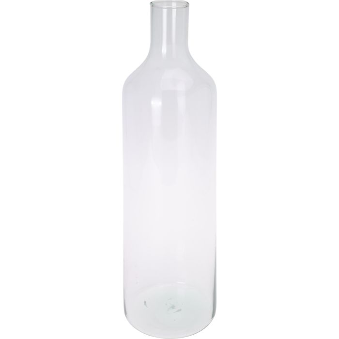 Vas i återvunnet glas med smal hals, ca. Ø 15 x H 53 cm