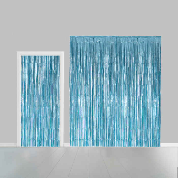 Ljusblå Glittergardiner - 100 x 240 cm