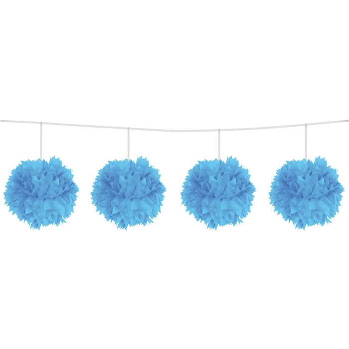 Pompom girlang ljusblå - 3 m