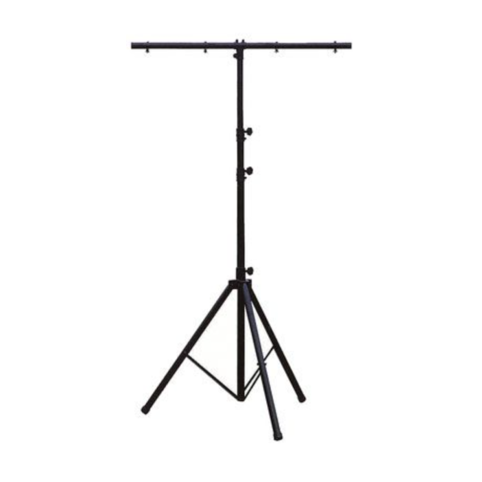 Ljusstativ med T-bar för 4 ljuskällor 2,8 meter svart
