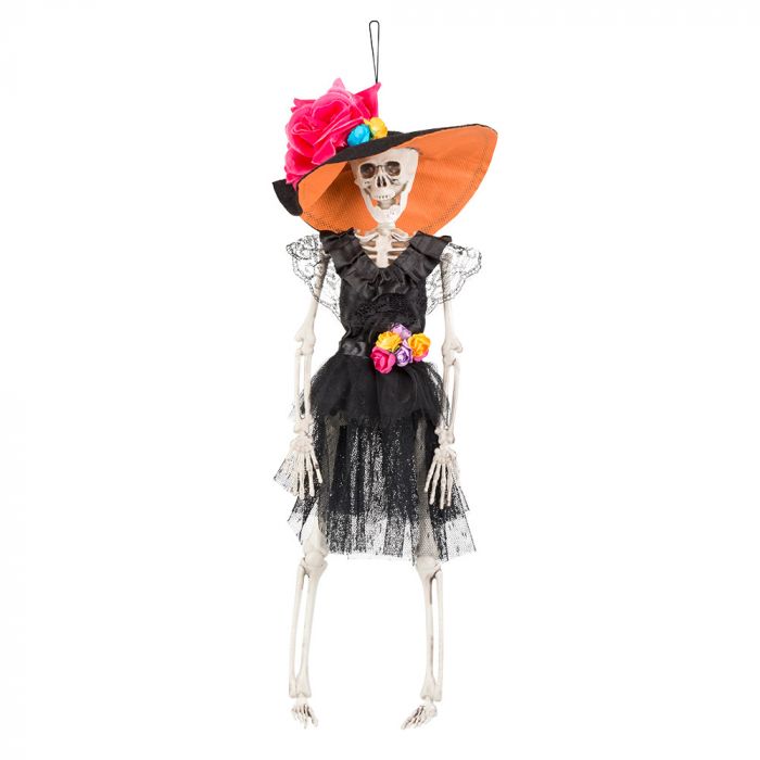 Hängande Día de los Muertos kvinna skelett - 40 cm
