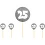25 Års Tårtdekoration Silver 5x