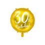 30 års Födelsedagsballong Guld - 45 cm