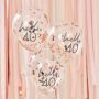 Hello 40 rose gold födelsedagsballonger 5x 