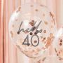 Hello 40 rose gold födelsedagsballonger 5x 