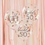 Hello 50 rose gold födelsedagsballonger 5x