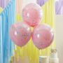 Dubbla lager konfettiballonger rosa 3x