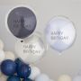 Dubbla lager Happy Birthday Ballonger Blå 3 st. - 45 cm