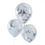 Silver Konfetti Ballonger 5x - 30 cm