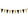 Svart & Guld Girlang med Flagga - 2,15 meter