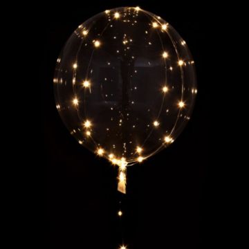 LED-ballong 2x vit ljusslinga 50 cm 5 m