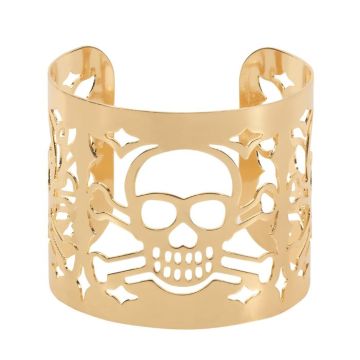 Guld dödskalle piratarmband - onesize
