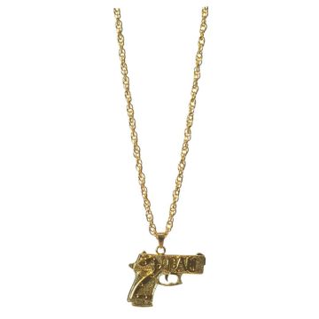 Guld pistol halsband - onesize