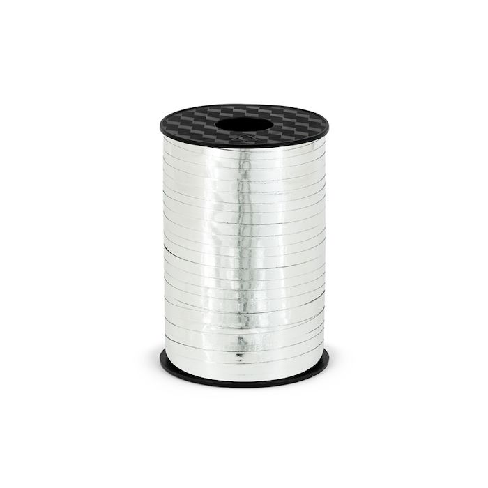 Presentband metallisk silver 225 m.