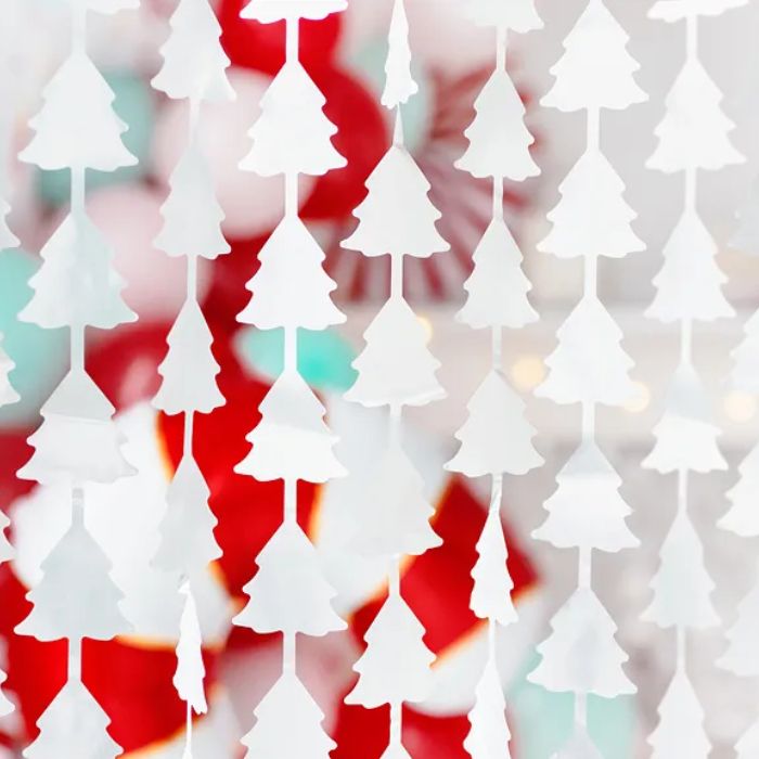 Silver julgran backdrop 100x245 cm