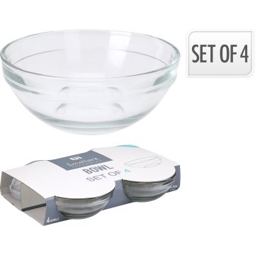 Glasskålar i klart glas, set av 4, 275 ml