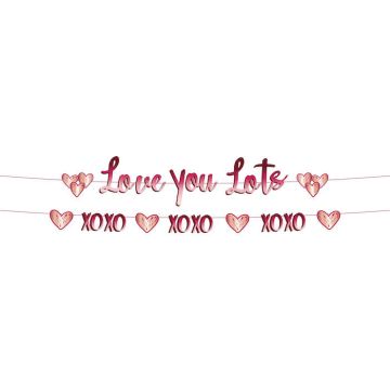 "Love You Lots" hjärt-girland - 14 x 150 cm