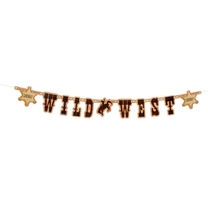 Cowboy vilda västern papper girlang - 110 cm