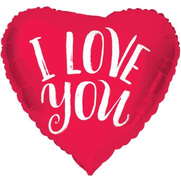 "I Love You" Hjärtfomad Folieballong - 45 cm