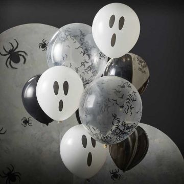 Halloweenballonger med Blandade Motiv x9