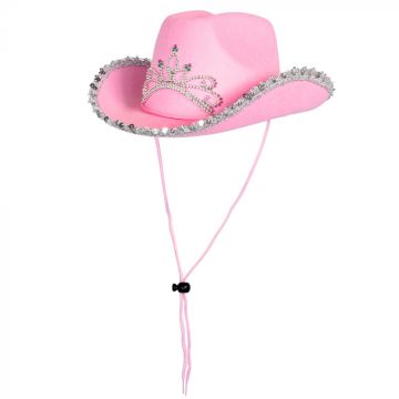 Rosa glittrig cowboyhatt för barn