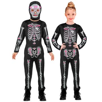 Skelettkostym för tjejer med mask