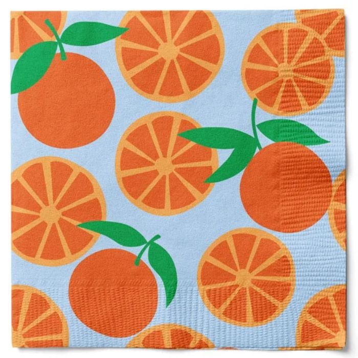Servetter med orange apelsiner sommar 20x Det Gamla Apoteket