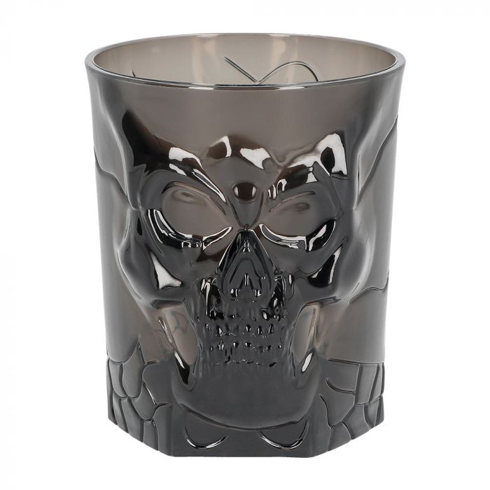 Skalle plastglas transparent svart - 400 ml