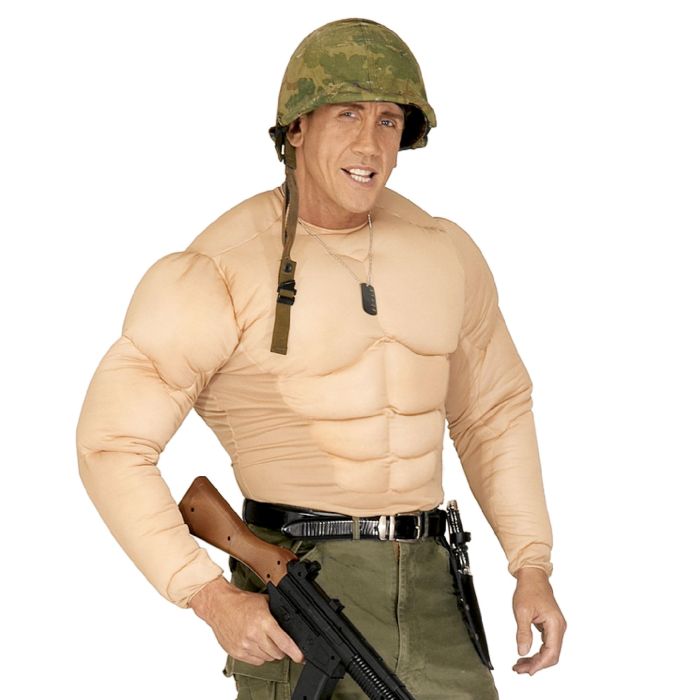 Muskulös överdel i beige för herr