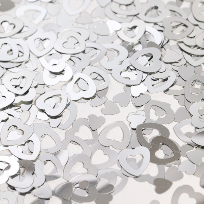 Konfetti hjärtan silver - 14 g