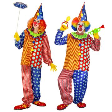 Clownkostym med krage till vuxna