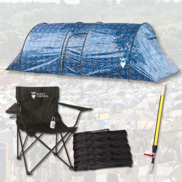Festivalpaket 5 personer Premium - RAGNAR tält, festivalstol m.m.