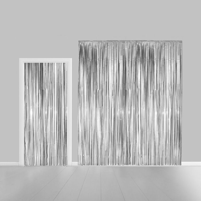 Silver Glimmergardin - 100 x 240 cm