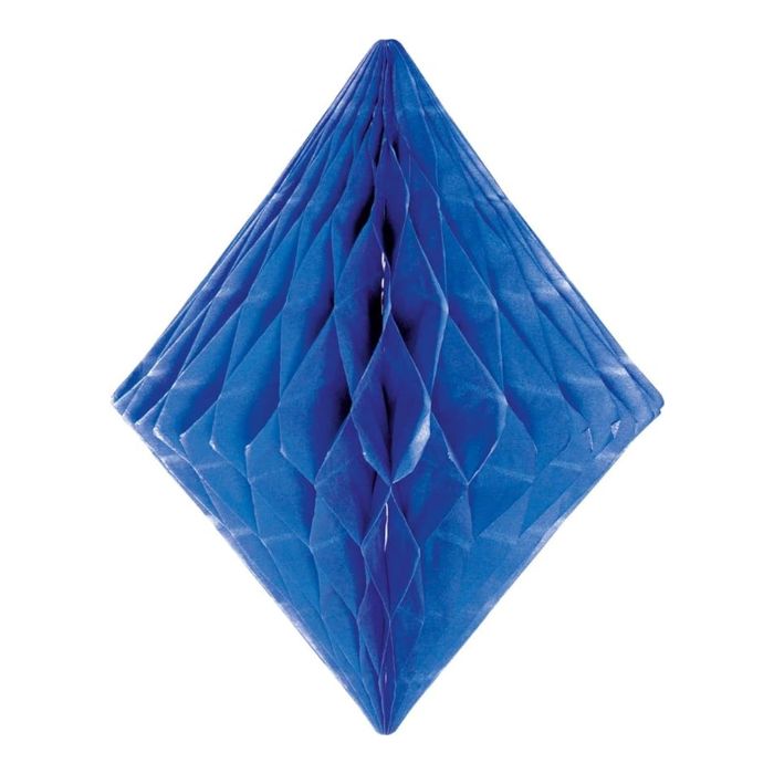 Diamant honungsklunga i blå - 30 cm