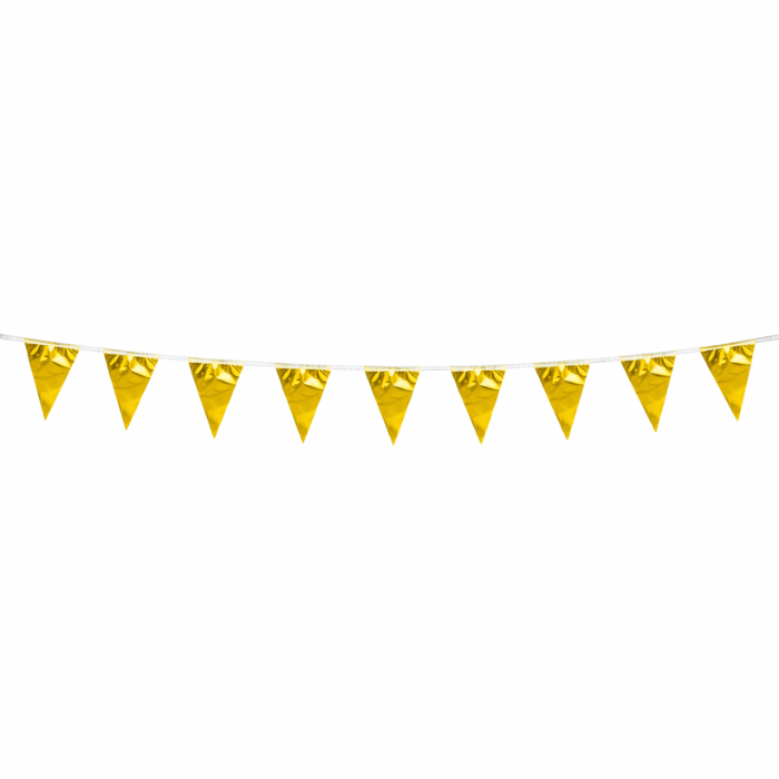 Guldmetallisk flaggirlang 10x15 cm - 3 meter