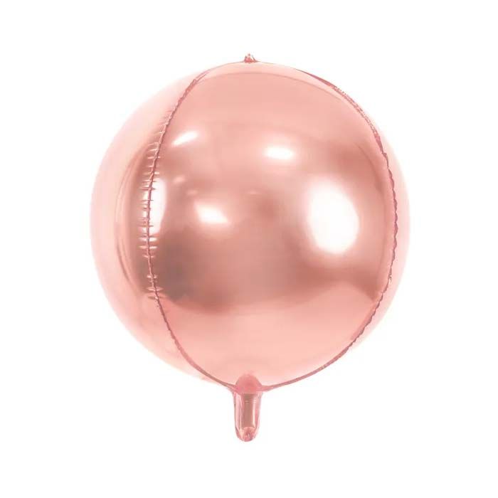 Metallisk Roséguld Folieballong - 40 cm